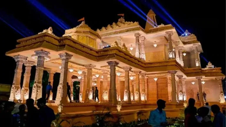Ram Mandir Night Laser Light jpg