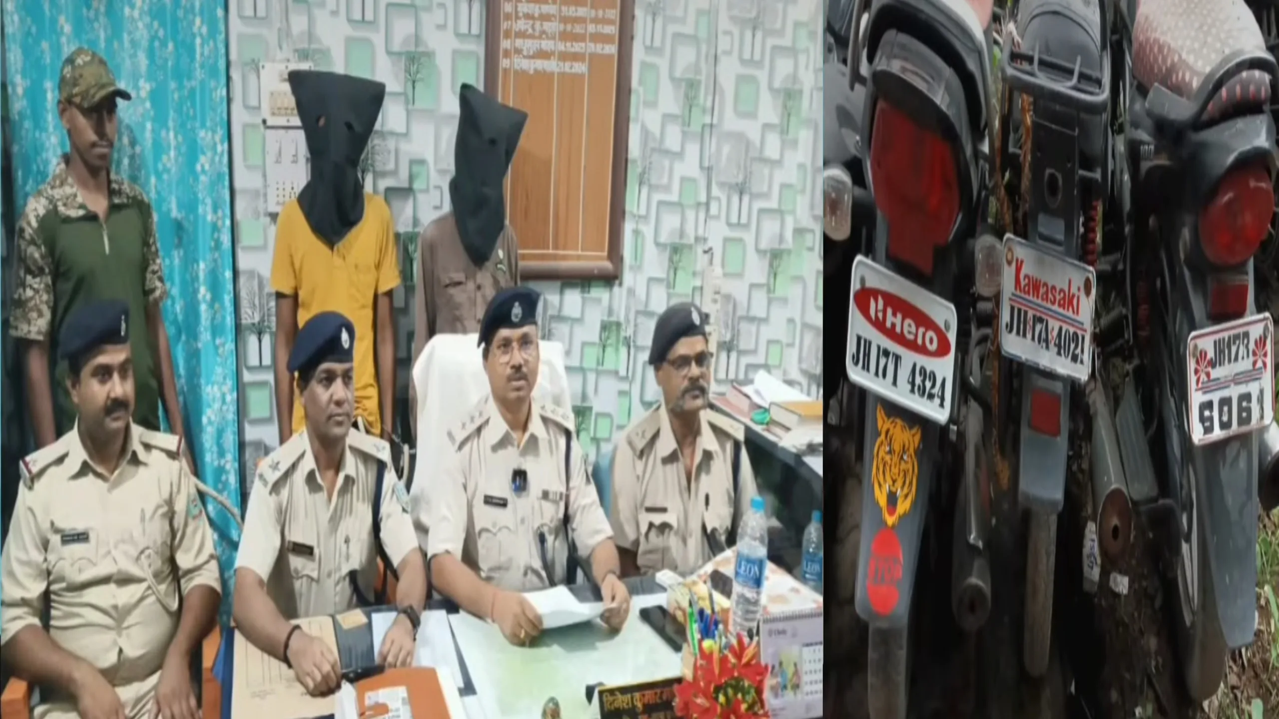 गोड्डा: वाहन चोर गिरोह का भंडाफोड़, दो गिरफ्तार, चोरी की तीन बाइक बरामद