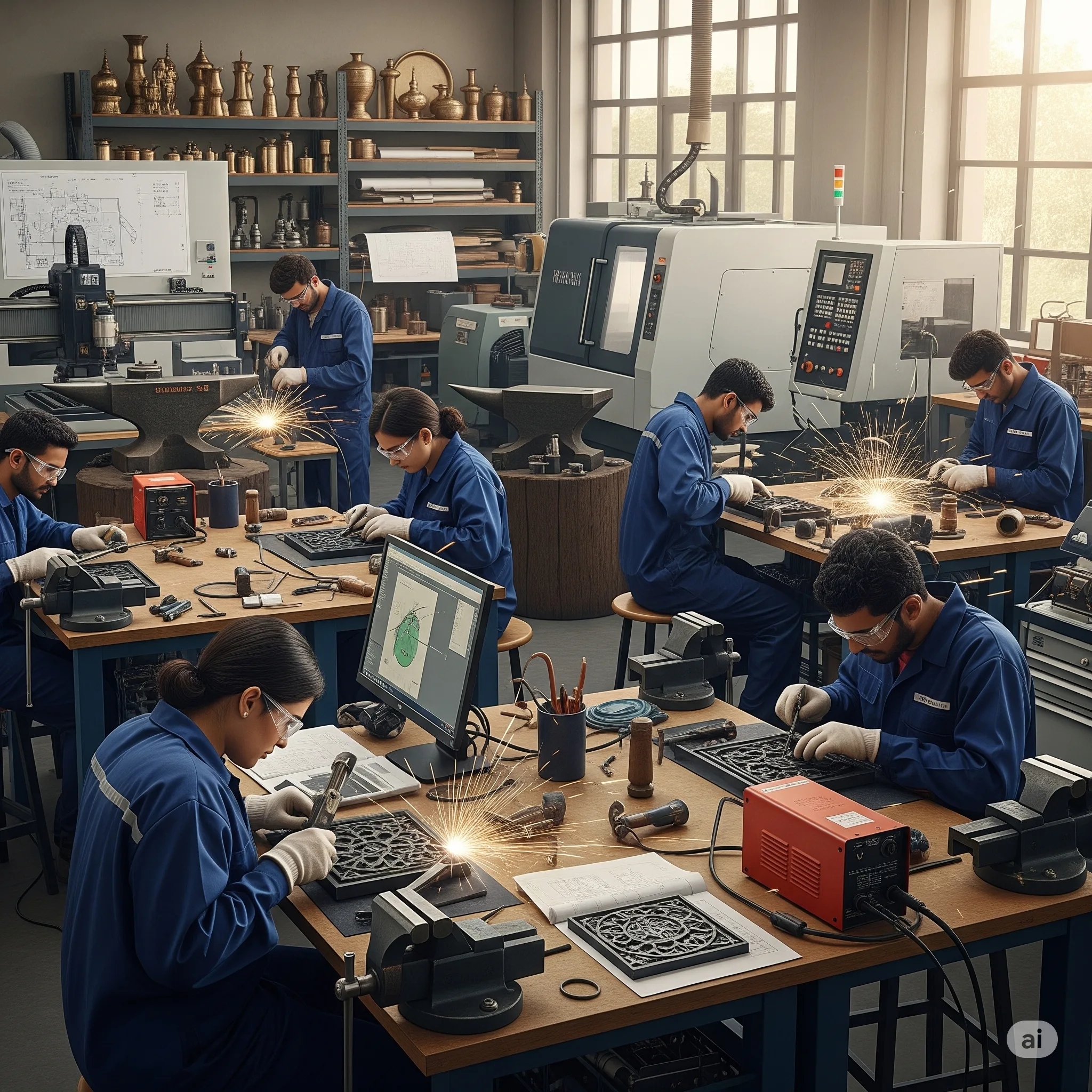 धातु शिल्पकारों को मुरादाबाद में उच्च स्तरीय प्रशिक्षण