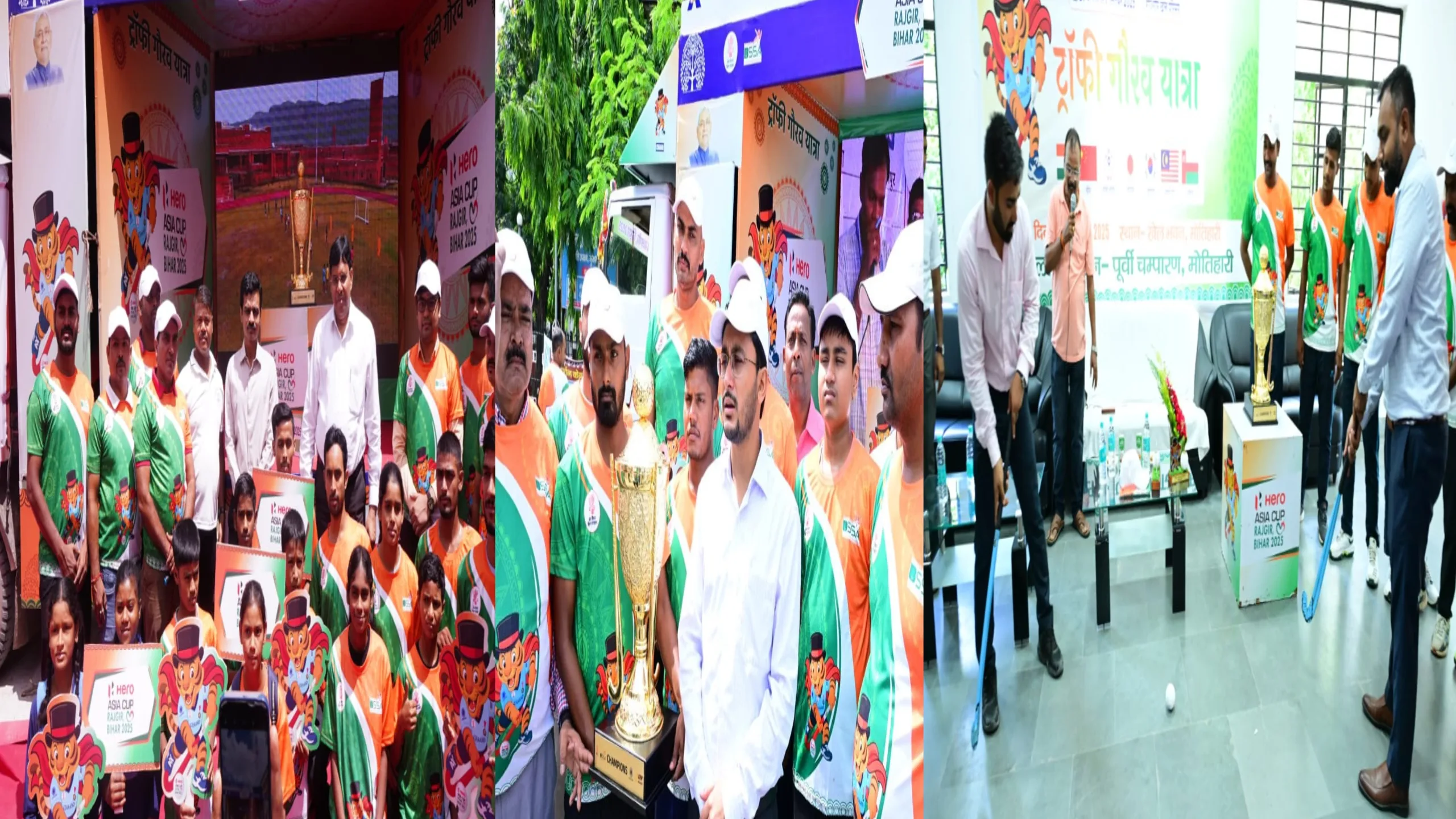 ट्रॉफी गौरव यात्रा: बक्सर, मुजफ्फरपुर और मोतिहारी में भव्य स्वागत