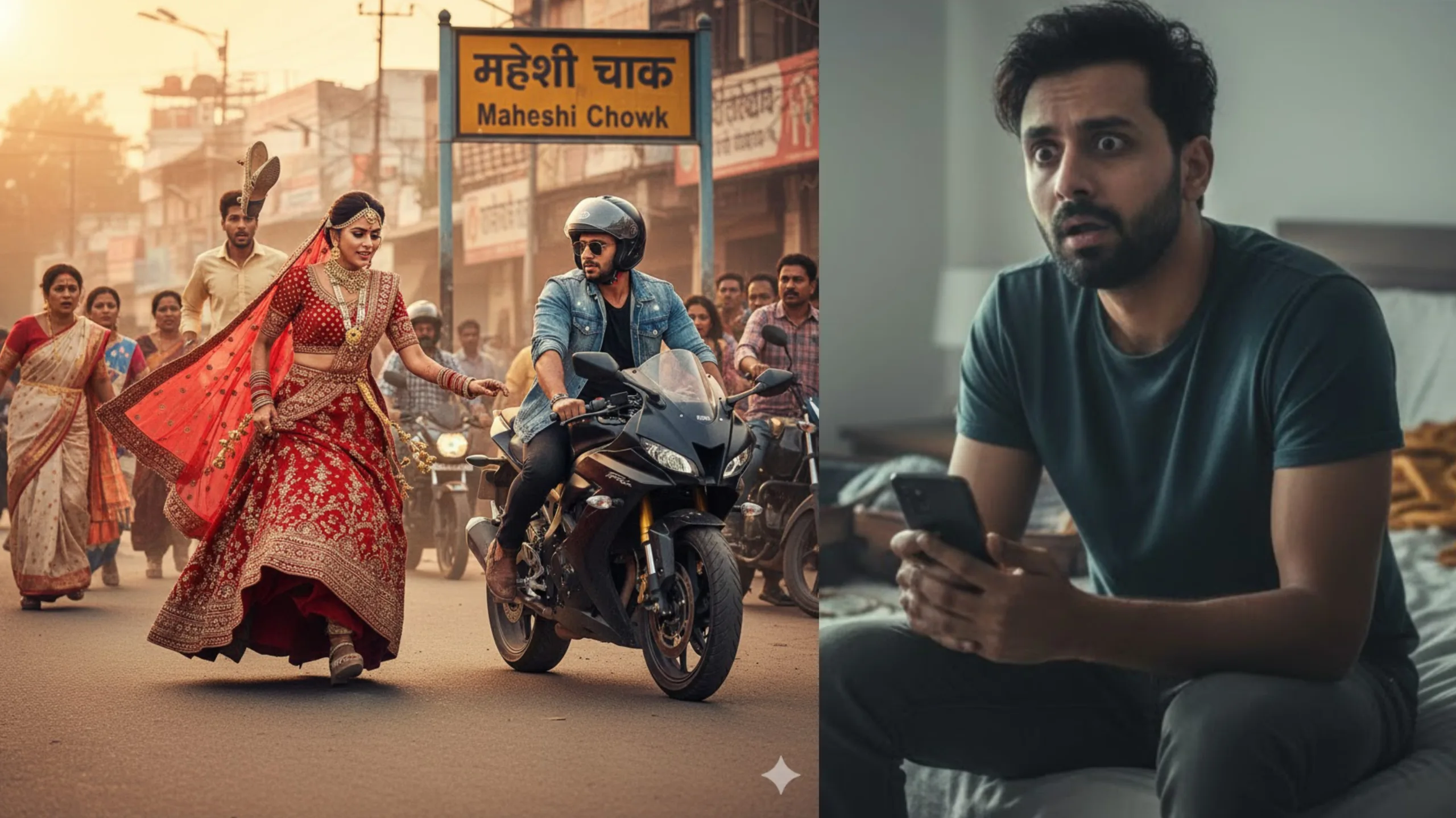 मुंगेर: “महेशी चौक पर फिल्मी स्टाइल में फरार हुई दुल्हन, प्रेमी पहले से बाइक पर इंतजार में था”