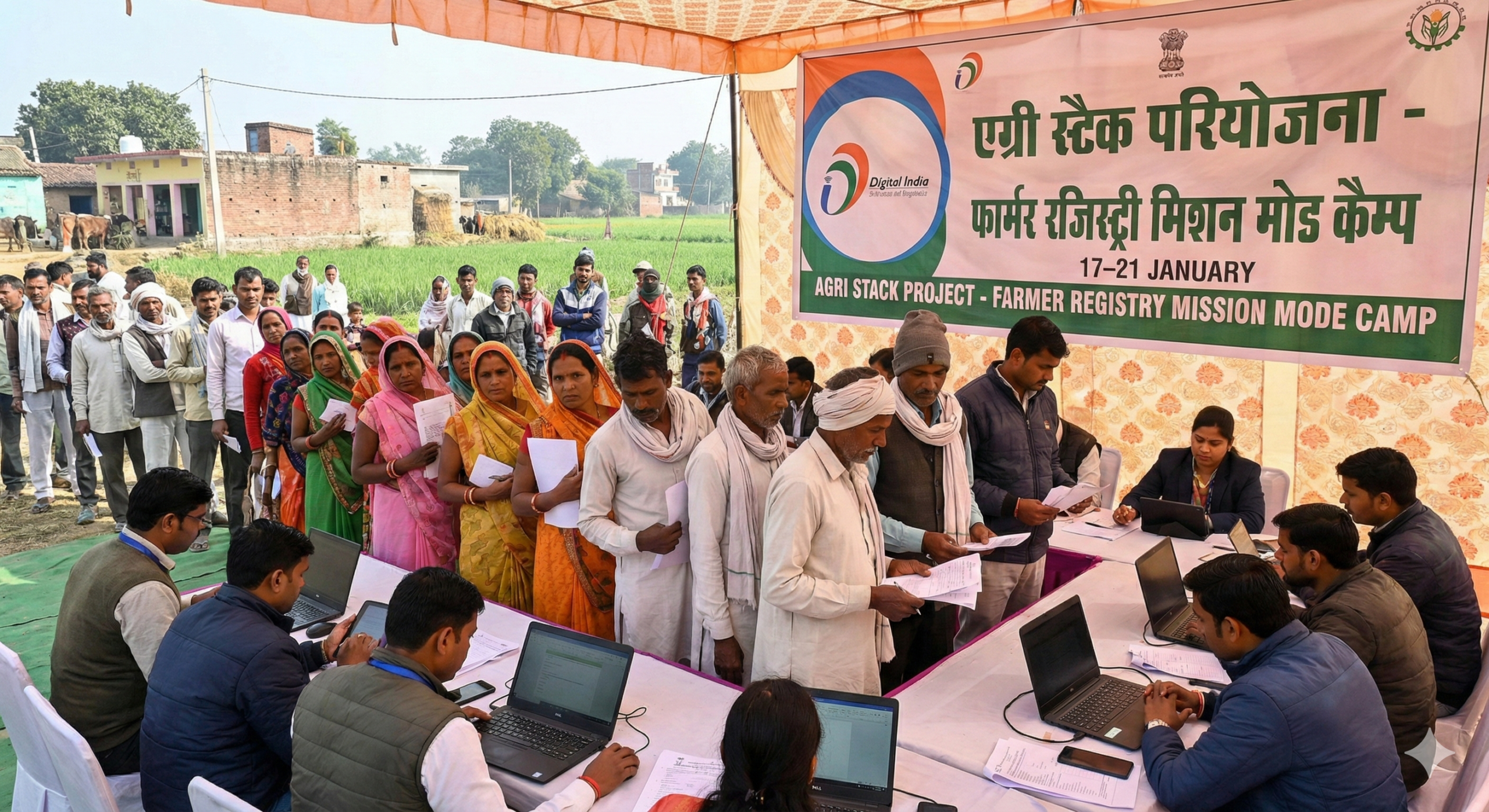 एग्री स्टैक परियोजना: फार्मर रजिस्ट्री में तेजी के लिए 17–21 जनवरी तक द्वितीय चरण का मिशन मोड कैम्प