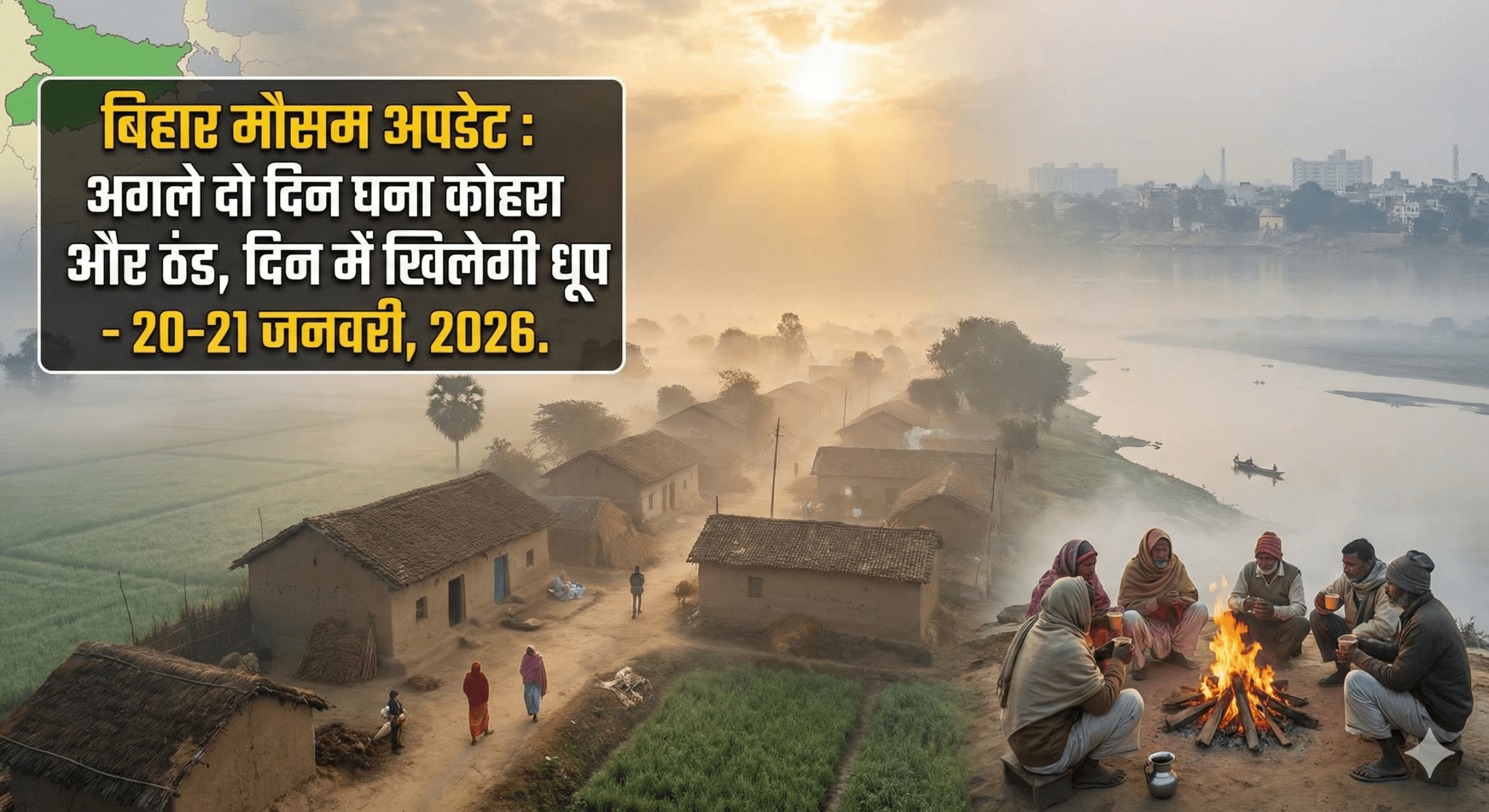 बिहार में अगले दो दिन छाएगा कोहरा, ठंड बनी रहेगी, दिन में खिली रहेगी धूप