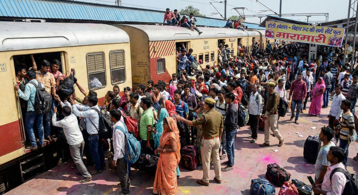 होली से पहले ही ट्रेनों में मची मारामारी, बिहार रूट की ज्यादातर सीटें फुल