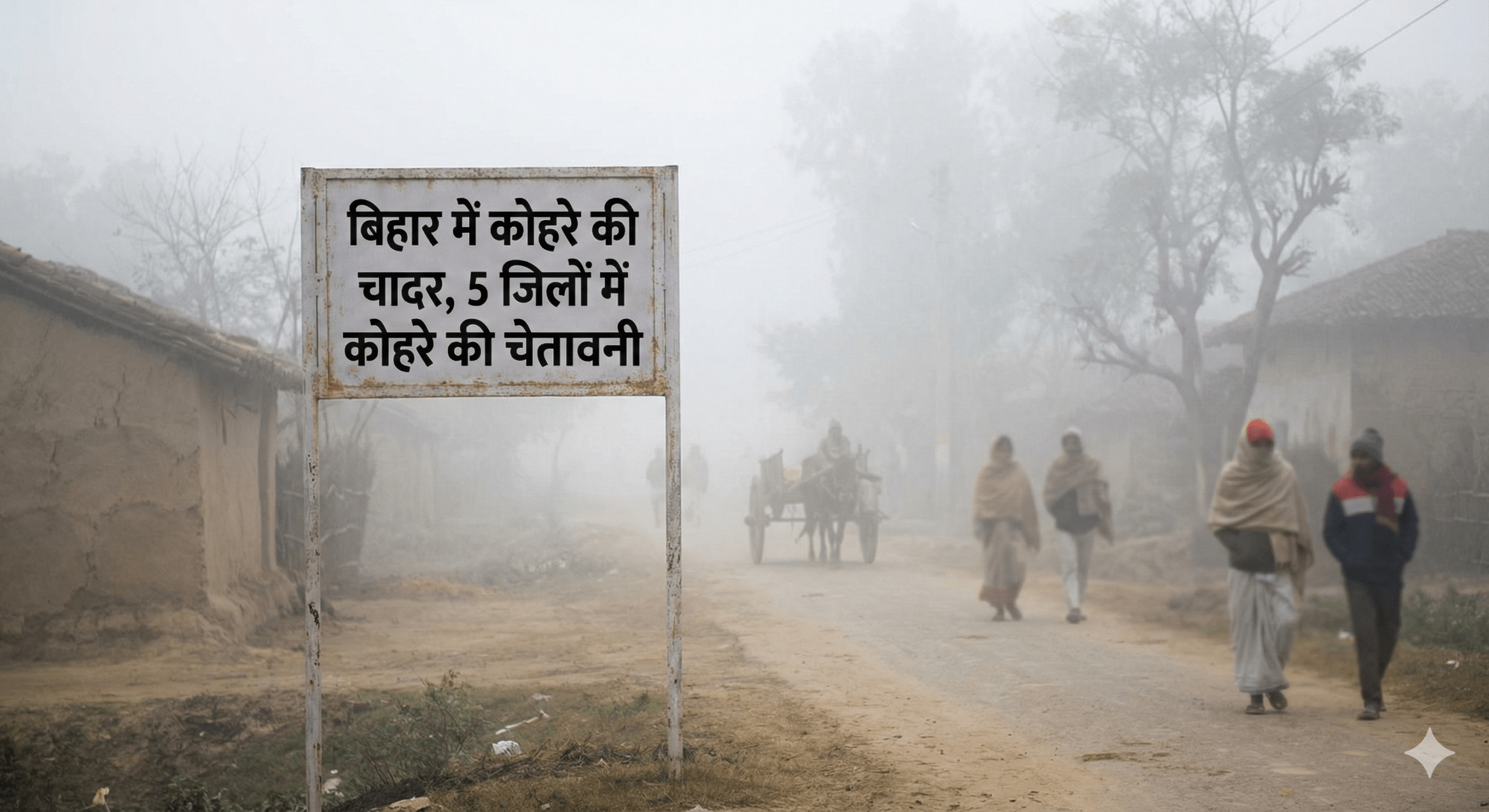 बिहार में कोहरे की चादर, 5 जिलों में घने कोहरे की चेतावनी