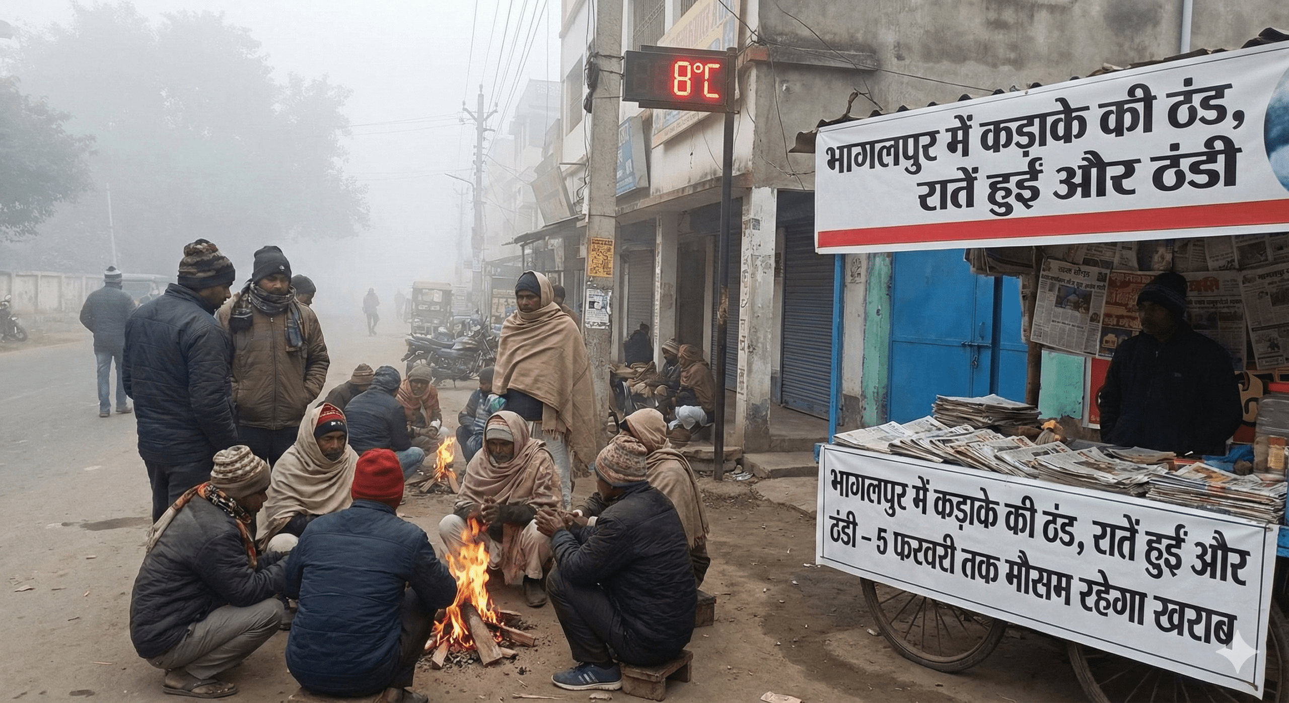 भागलपुर में बढ़ी ठिठुरन, सर्द हवाओं से रातें हुईं ज्यादा ठंडी.. दो नए पश्चिमी विक्षोभ से 5 फरवरी तक बदला रहेगा मौसम का मिजाज