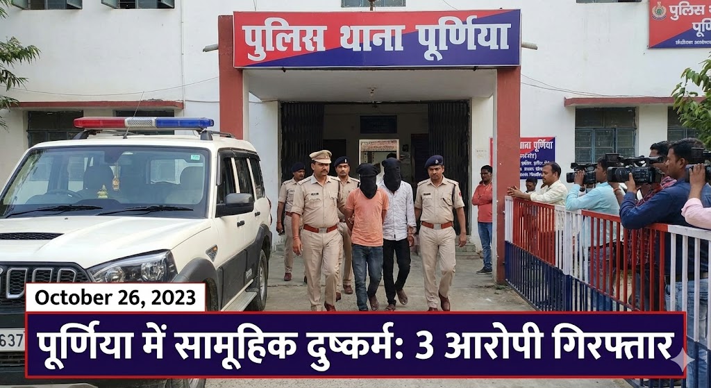 पूर्णिया में 24 वर्षीय युवती के साथ सामूहिक दुष्कर्म, पुलिस ने पकड़े तीन आरोपियों को