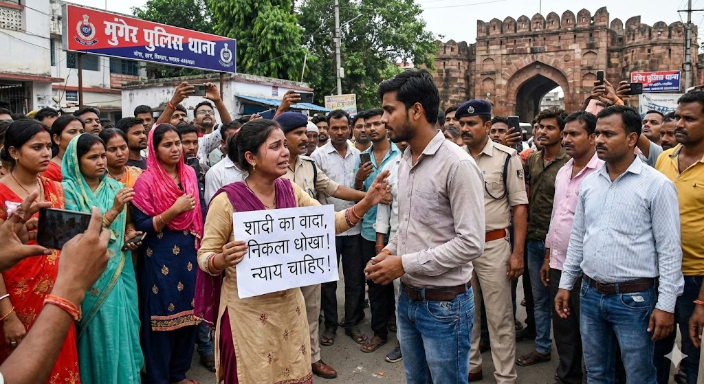 मुंगेर में प्रेम-प्रसंग का हाई वोल्टेज ड्रामा, शादी का वादा कर धोखा देने का आरोप