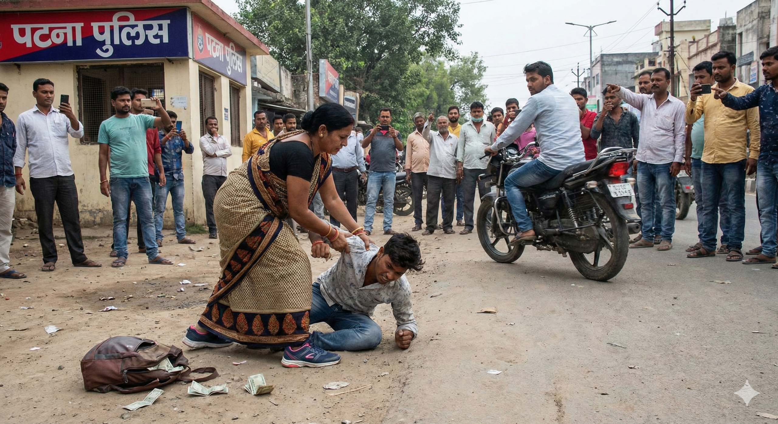 पटना में महिला की ‘दिलेरी’: 2.60 लाख की झपटमारी, फिल्मी स्टाइल में पीछा कर एक बदमाश को दबोचा, दूसरा फरार