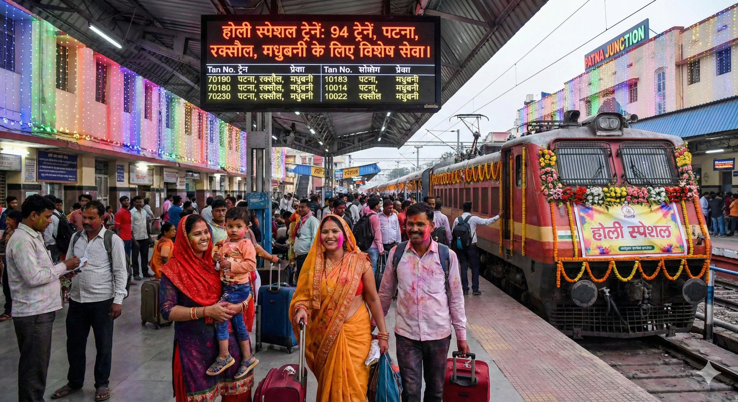 होली पर घर जाने की टेंशन खत्म: रेलवे चलाएगा 94 स्पेशल ट्रेनें; पटना, रक्सौल और मधुबनी के लिए खास इंतजाम, देखें पूरी लिस्ट