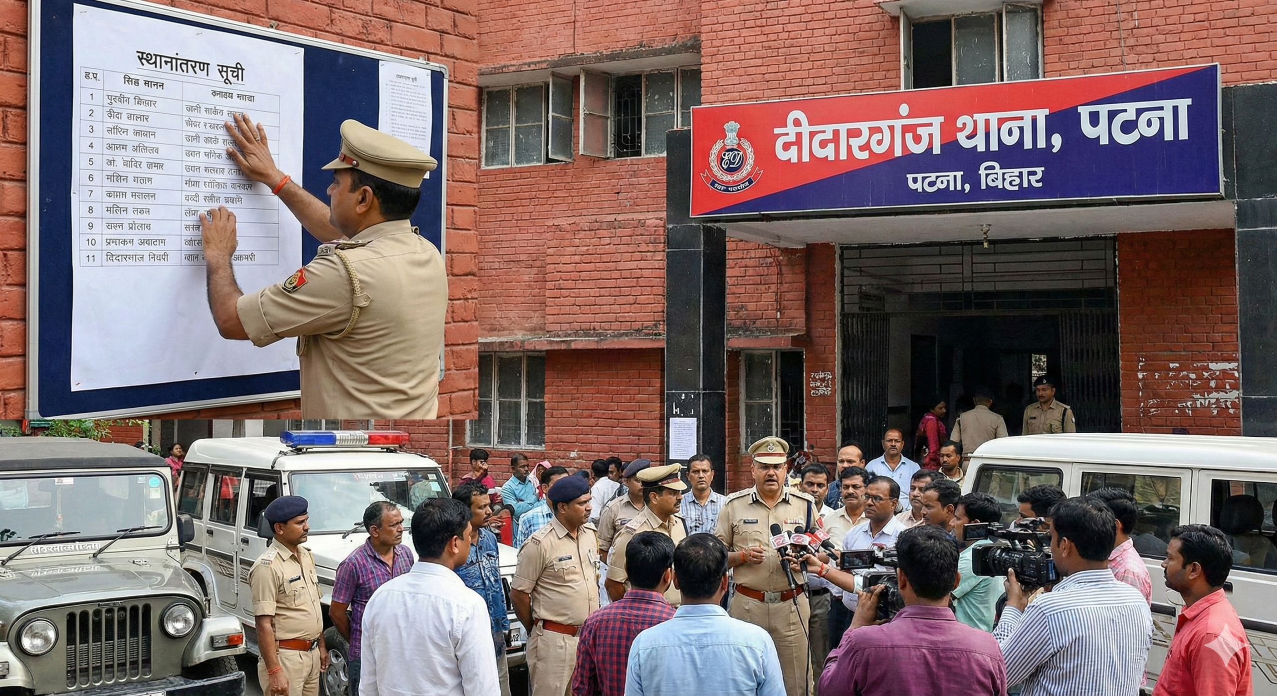 ​पटना पुलिस में बड़ा फेरबदल: दीदारगंज थानेदार पर गिरी गाज, अवैध मिट्टी कटाई में लापरवाही पड़ी भारी; 9 अफसरों का ट्रांसफर, देखें नई लिस्ट