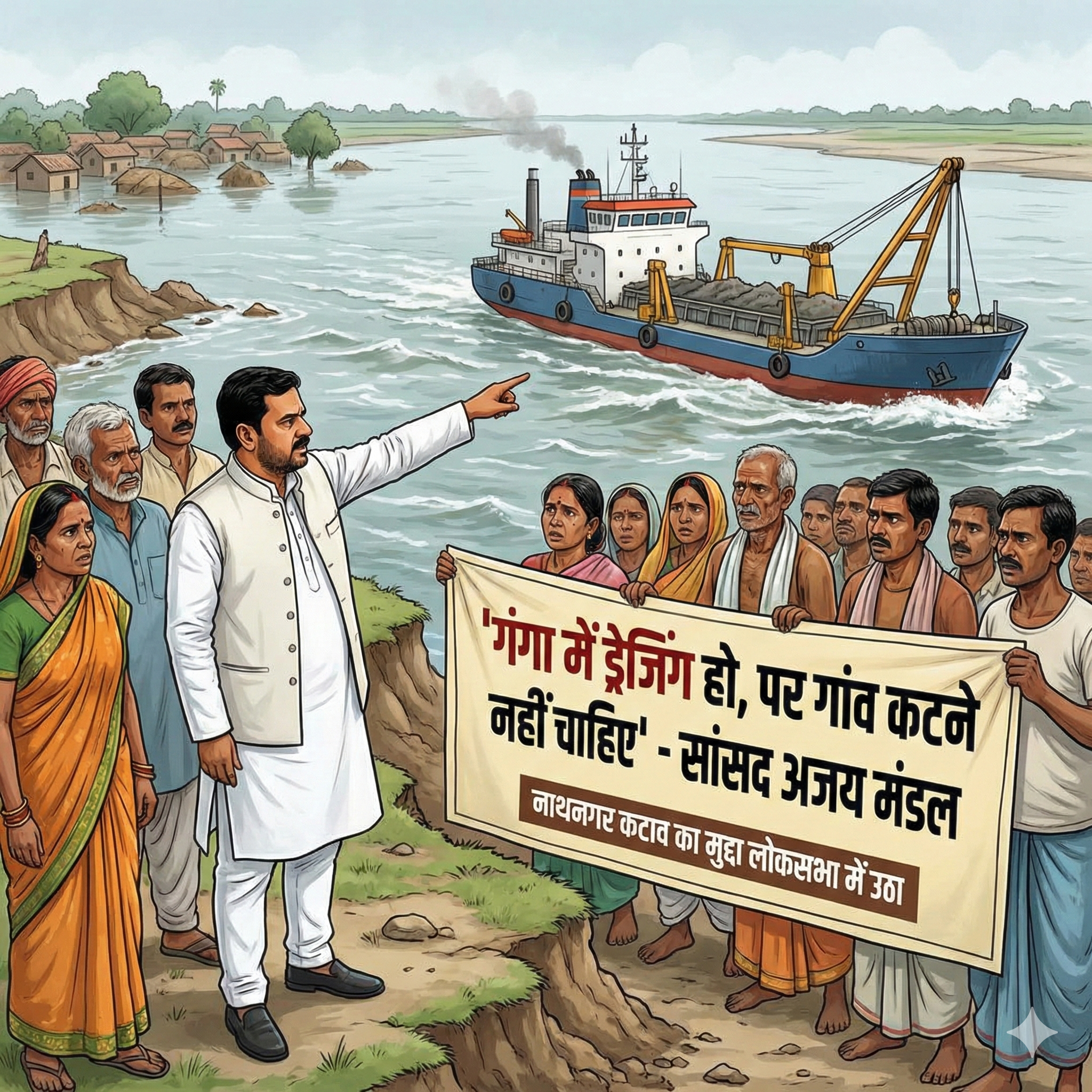 गंगा में ड्रेजिंग हो, पर गांव कटने नहीं चाहिए;भागलपुर सांसद अजय मंडल ने लोकसभा में उठाया नाथनगर के कटाव का मुद्दा 2 1770387130514
