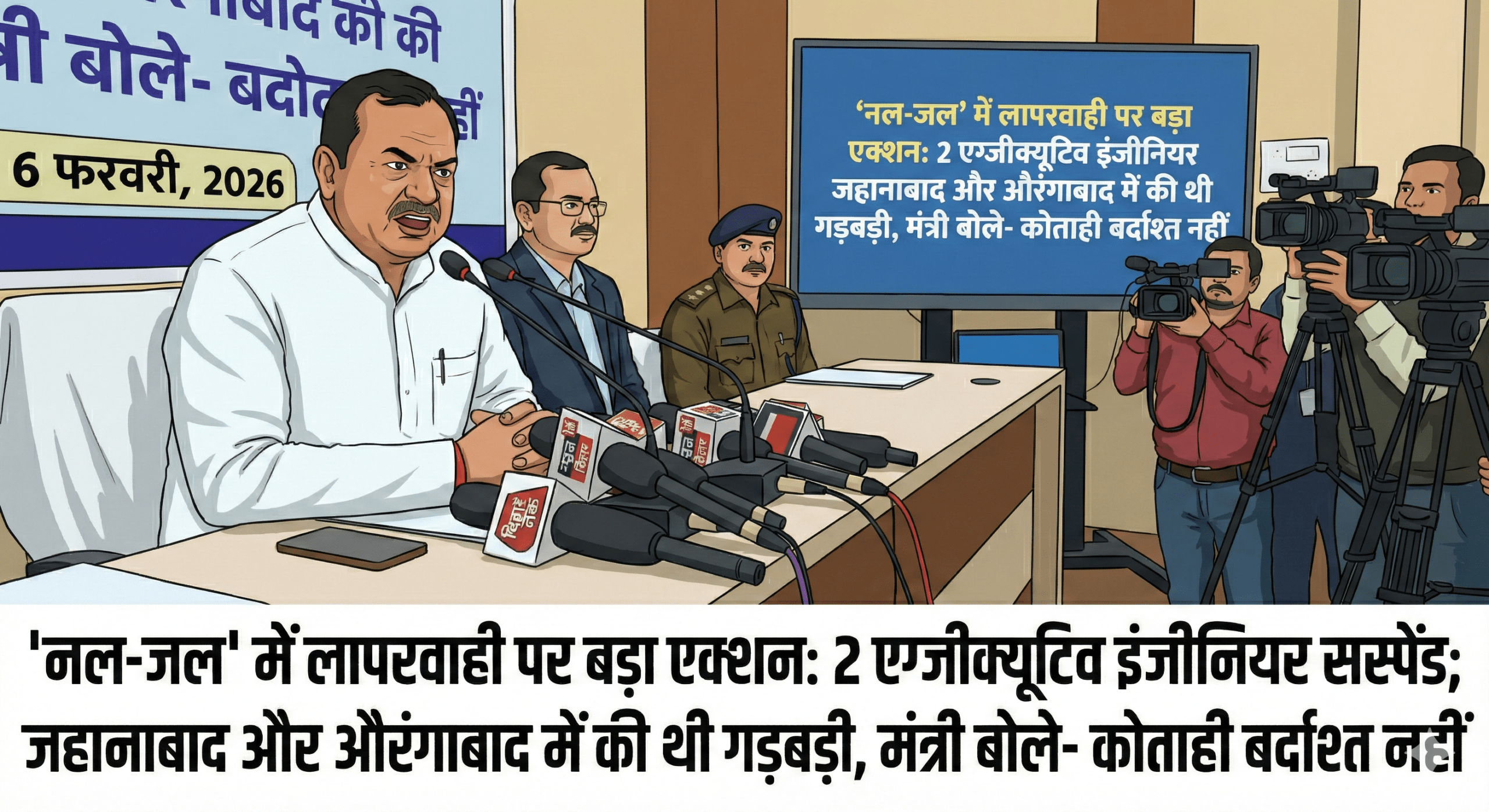 ‘नल-जल’ में लापरवाही पर बड़ा एक्शन: 2 एग्जीक्यूटिव इंजीनियर सस्पेंड; जहानाबाद और औरंगाबाद में की थी गड़बड़ी, मंत्री बोले- कोताही बर्दाश्त नहीं