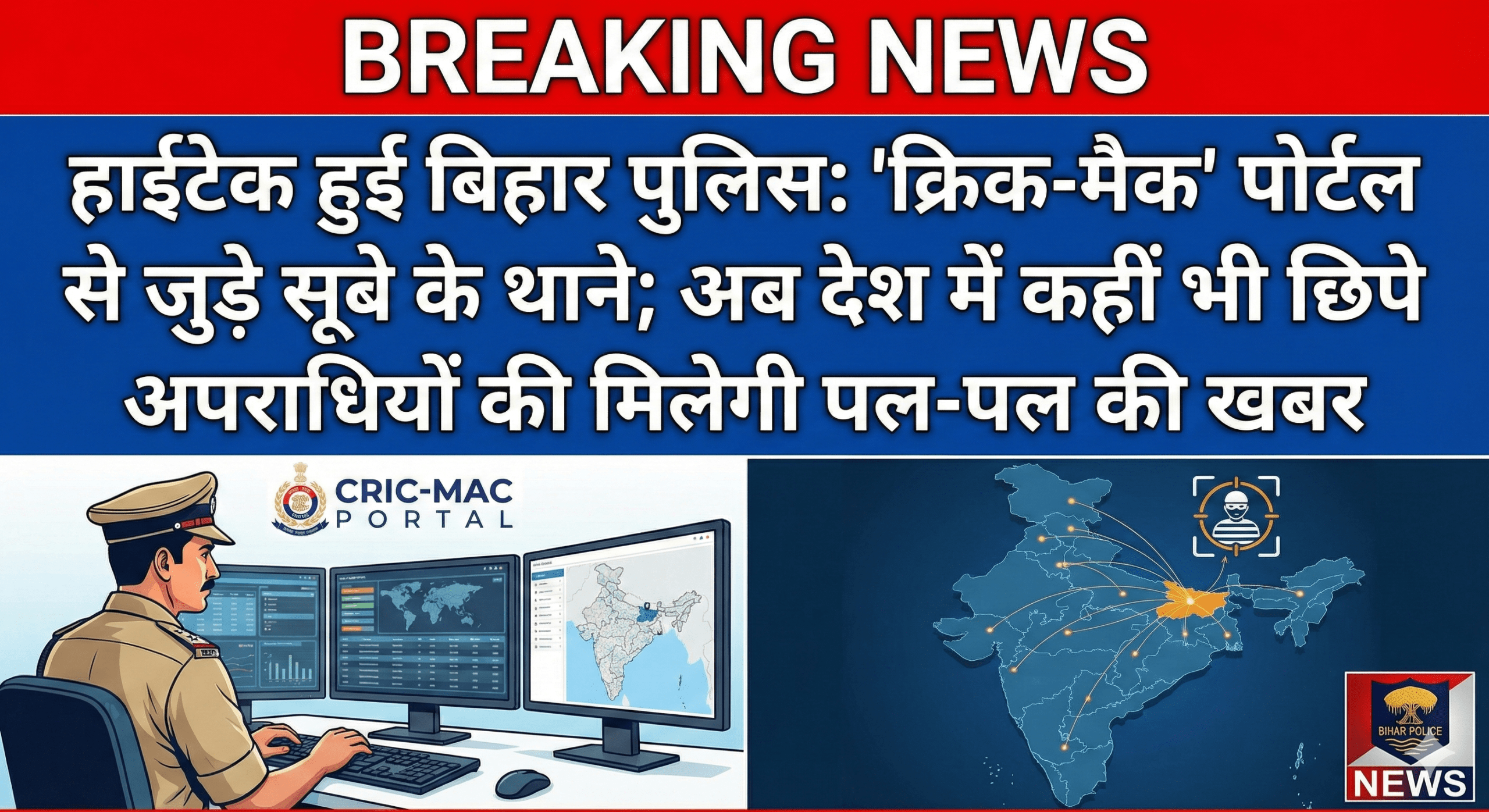 हाईटेक हुई बिहार पुलिस: ‘क्रिक-मैक’ पोर्टल से जुड़े सूबे के थाने; अब देश में कहीं भी छिपे अपराधियों की मिलेगी पल-पल की खबर