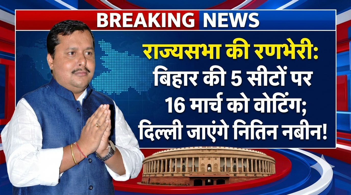 राज्यसभा की ‘रणभेरी’: बिहार की 5 सीटों पर 16 मार्च को वोटिंग; दिल्ली जाएंगे बीजेपी अध्यक्ष नितिन नबीन!