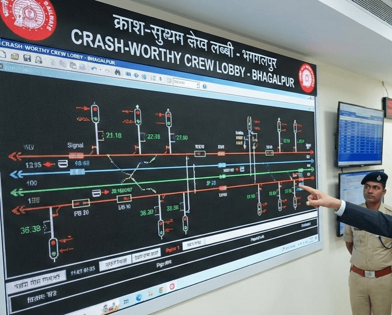 रेलवे में हाई-टेक क्रांति: अब क्रू लॉबी की स्क्रीन पर ही दिखेंगे सिग्नल; मालदा ADRM ने भागलपुर कोचिंग डिपो का किया निरीक्षण