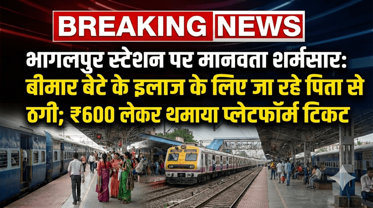 भागलपुर स्टेशन पर मानवता शर्मसार: बीमार बेटे के इलाज के लिए जा रहे पिता से ठगी; ₹600 लेकर थमाया प्लेटफॉर्म टिकट 1 भागलपुर स्टेशन पर मानवता शर्मसार: बीमार बेटे के इलाज के लिए जा रहे पिता से ठगी; ₹600 लेकर थमाया प्लेटफॉर्म टिकट