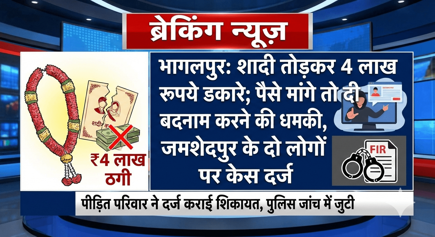 भागलपुर: शादी तोड़कर 4 लाख रुपये डकारे; पैसे मांगे तो दी बदनाम करने की धमकी, जमशेदपुर के दो लोगों पर केस दर्ज