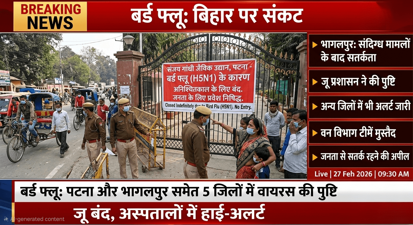 बिहार में ‘बर्ड फ्लू’ का साया: पटना और भागलपुर समेत 5 जिलों में वायरस की पुष्टि; जू बंद, अस्पतालों में हाई-अलर्ट