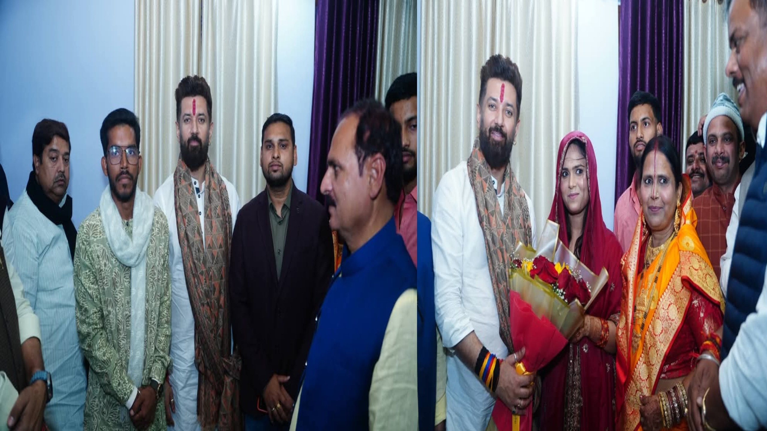 भागलपुर: केंद्रीय मंत्री चिराग पासवान का निजी दौरा; बांका जिलाध्यक्ष के घर शादी समारोह में हुए शामिल, कार्यकर्ताओं ने किया भव्य स्वागत