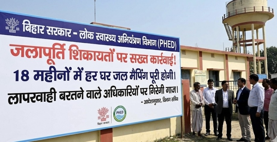​बिहार: जलापूर्ति की शिकायतों पर PHED सख्त, 18 महीनों में पूरी होगी मैपिंग; लापरवाही पर नपेंगे अधिकारी