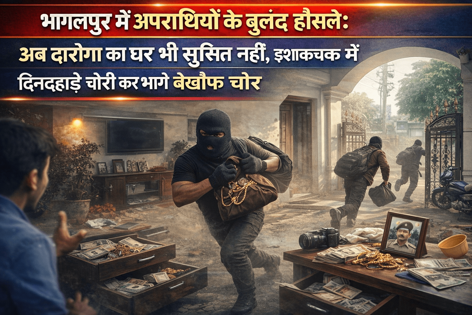 भागलपुर में अपराधियों के बुलंद हौसले: अब दारोगा का घर भी सुरक्षित नहीं, इशाकचक में दिनदहाड़े चोरी कर भागे बेखौफ चोर