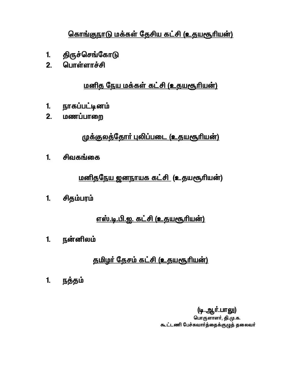 तमिलनाडु में चुनावी बिगुल: DMK ने जारी की उम्मीदवारों की पहली सूची, स्टालिन और उदयनिधि को फिर मिला मौका 5 तमिलनाडु में चुनावी बिगुल: DMK ने जारी की उम्मीदवारों की पहली सूची, स्टालिन और उदयनिधि को फिर मिला मौका