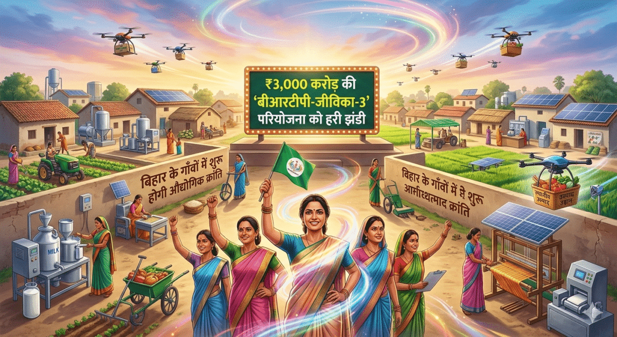 महिला सशक्तिकरण की 'नई उड़ान': ₹3,000 करोड़ की 'बीआरटीपी-जीविका-3' परियोजना को हरी झंडी; बिहार के गाँवों में शुरू होगी औद्योगिक क्रांति 1 महिला सशक्तिकरण की 'नई उड़ान': ₹3,000 करोड़ की 'बीआरटीपी-जीविका-3' परियोजना को हरी झंडी; बिहार के गाँवों में शुरू होगी औद्योगिक क्रांति