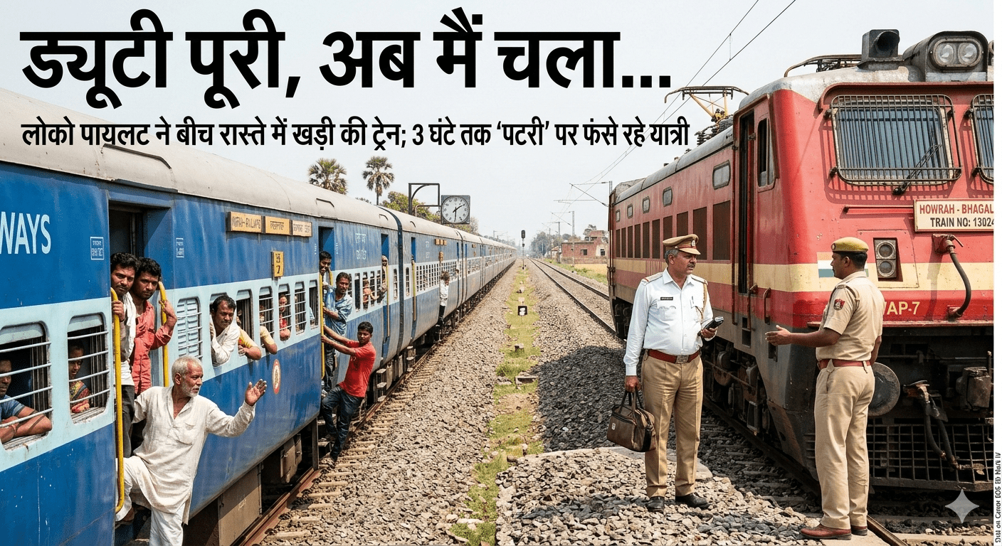 “ड्यूटी पूरी, अब मैं चला…” लोको पायलट ने बीच रास्ते में खड़ी की ट्रेन; 3 घंटे तक ‘पटरी’ पर फंसे रहे यात्री
