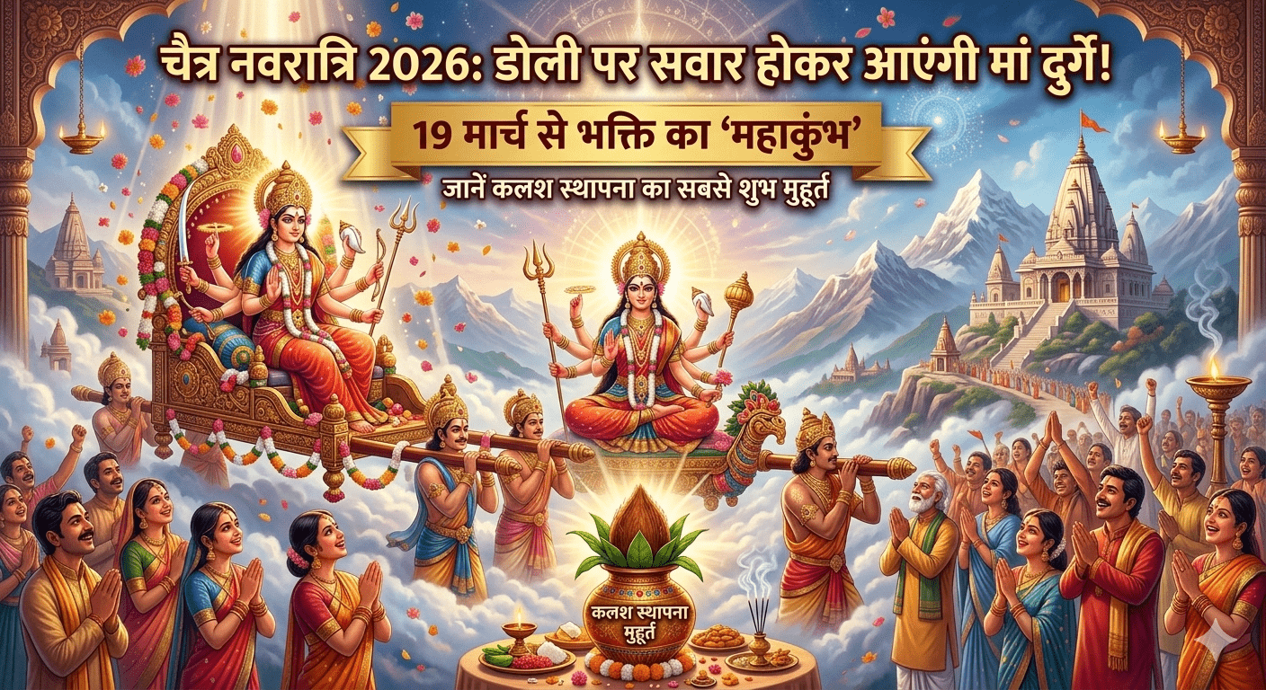 चैत्र नवरात्रि 2026: डोली पर सवार होकर आएंगी मां दुर्गे! 19 मार्च से भक्ति का ‘महाकुंभ’, जानें कलश स्थापना का सबसे शुभ मुहूर्त