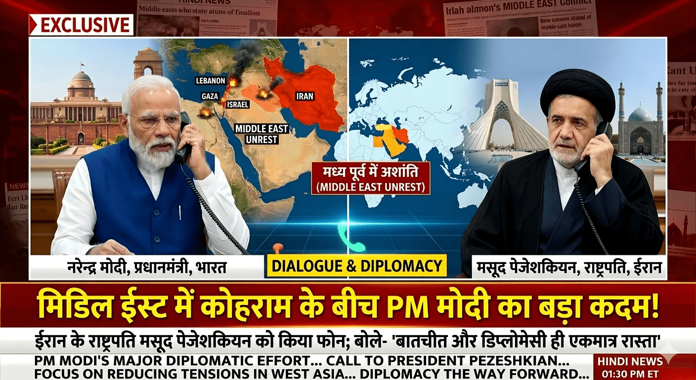 मिडिल ईस्ट में मचे कोहराम के बीच PM मोदी का बड़ा कदम! ईरान के राष्ट्रपति को किया फोन; बोले- ‘बातचीत और डिप्लोमेसी ही एकमात्र रास्ता’