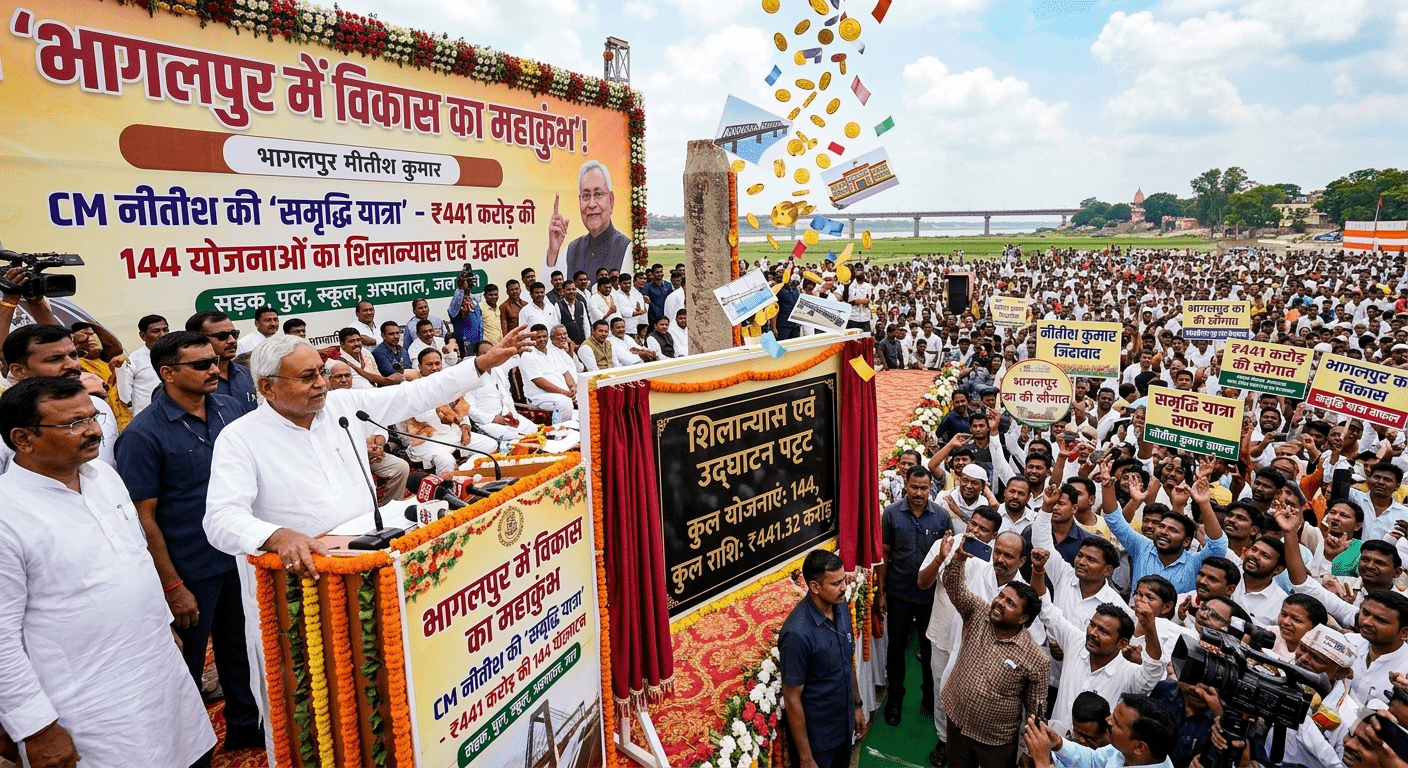 भागलपुर में ‘विकास का महाकुंभ’! CM नीतीश की ‘समृद्धि यात्रा’ में ₹441 करोड़ की 144 योजनाओं की बौछार