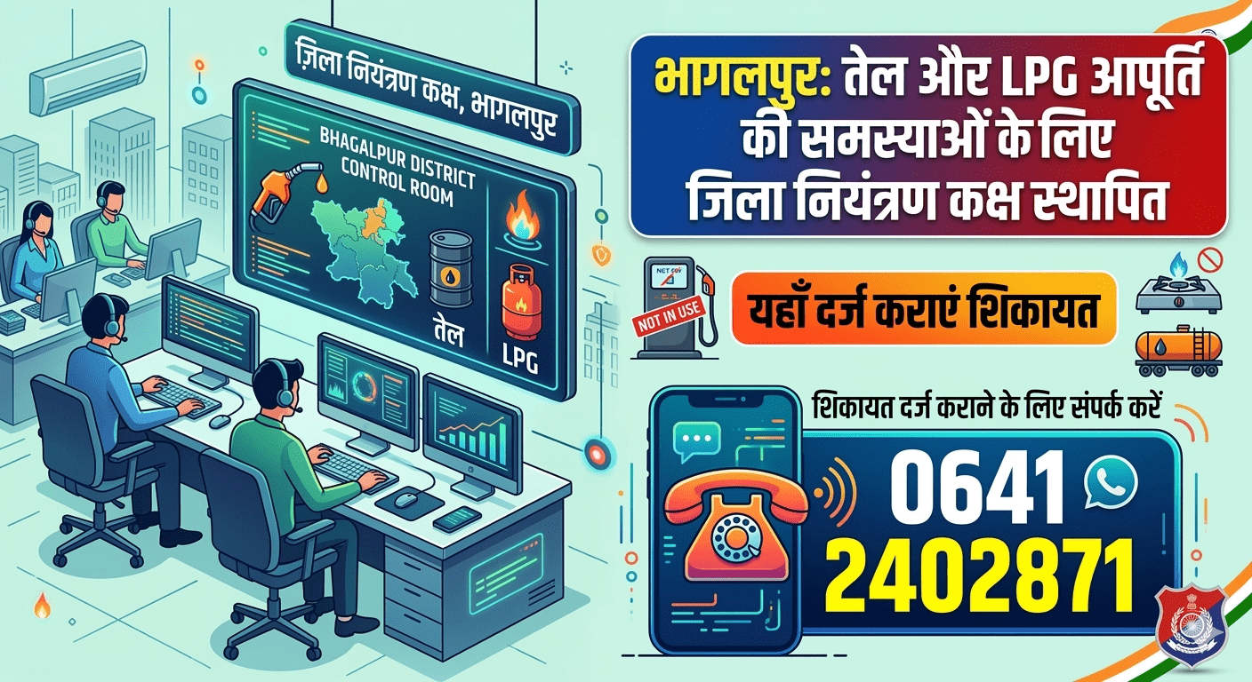 भागलपुर: तेल और LPG आपूर्ति की समस्याओं के लिए जिला नियंत्रण कक्ष स्थापित, यहाँ दर्ज कराएं शिकायत
