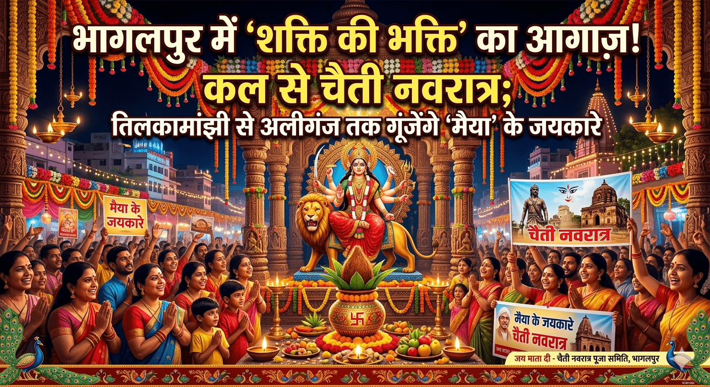 भागलपुर में ‘शक्ति की भक्ति’ का आगाज़! कल से चैती नवरात्र; तिलकामांझी से अलीगंज तक गूंजेंगे ‘मैया’ के जयकारे