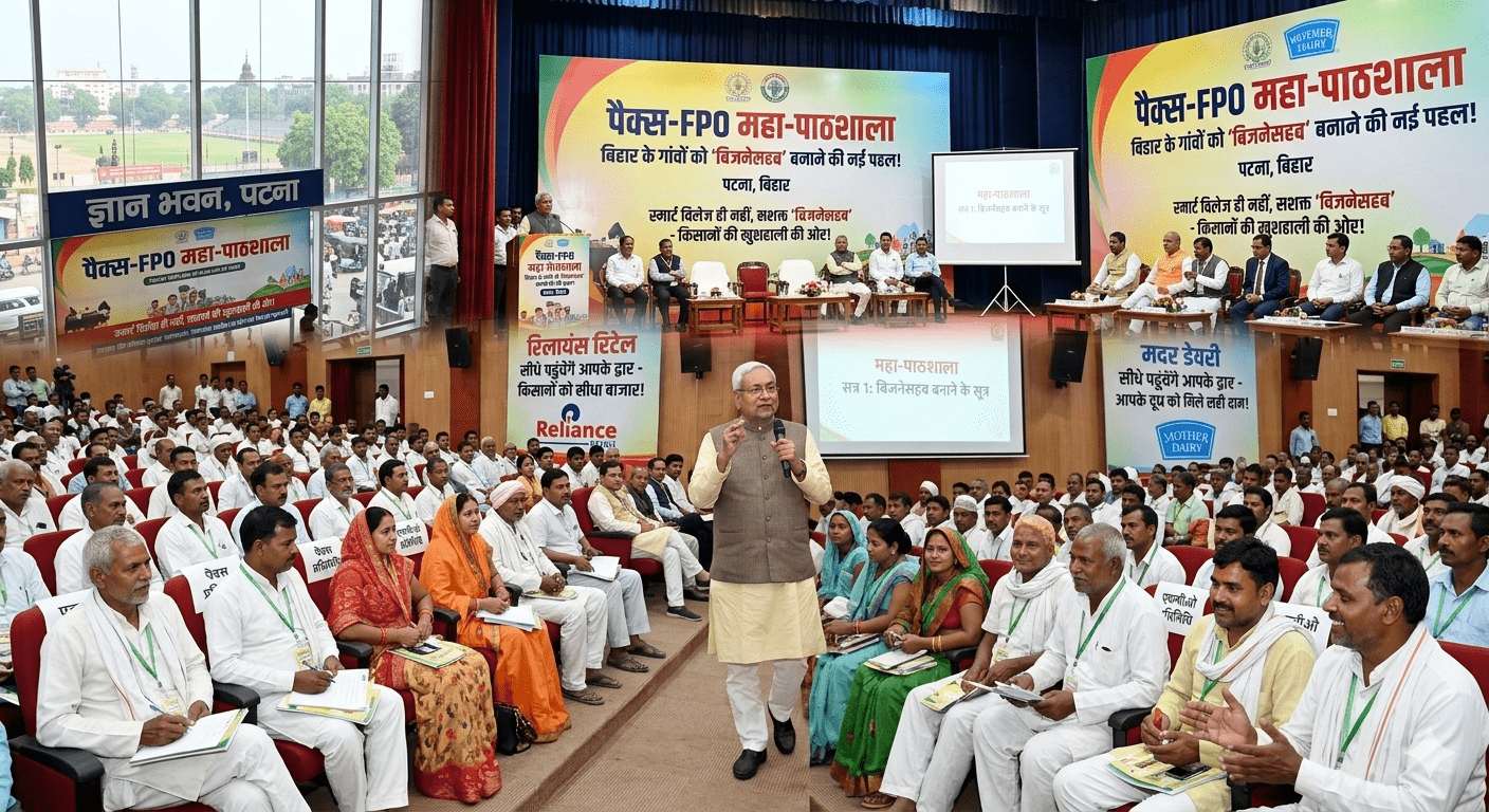 अब ‘स्मार्ट’ ही नहीं, ‘बिजनेसहब’ बनेंगे बिहार के गांव! पटना में पैक्स-FPO की महा-पाठशाला; रिलायंस और मदर डेयरी सीधे पहुंचेंगे आपके द्वार
