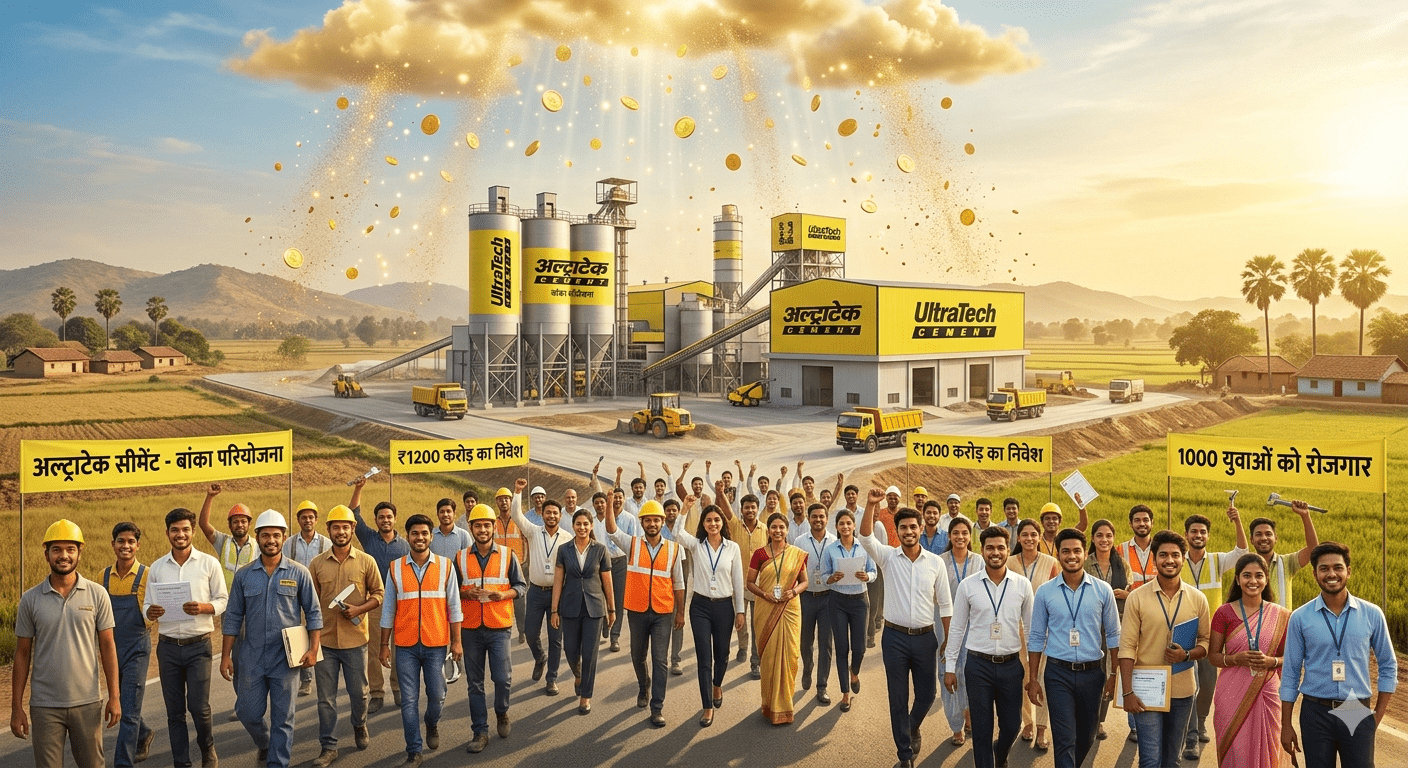 बांका के कटोरिया में बरसेगा ‘निवेश का सोना’! अल्ट्राटेक लगाएगी ₹1200 करोड़ की सीमेंट फैक्ट्री; 1000 युवाओं को मिलेगा सीधा रोजगार