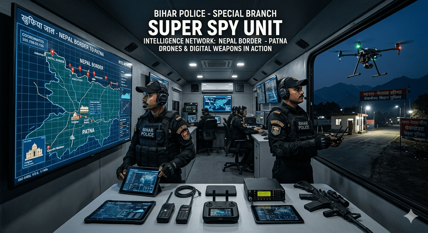 IB की तर्ज पर ‘सुपर जासूस’ बनेगी बिहार पुलिस! नेपाल बॉर्डर से पटना तक बिछेगा खुफिया जाल; ड्रोन और डिजिटल हथियारों से लैस होगी ‘स्पेशल ब्रांच’