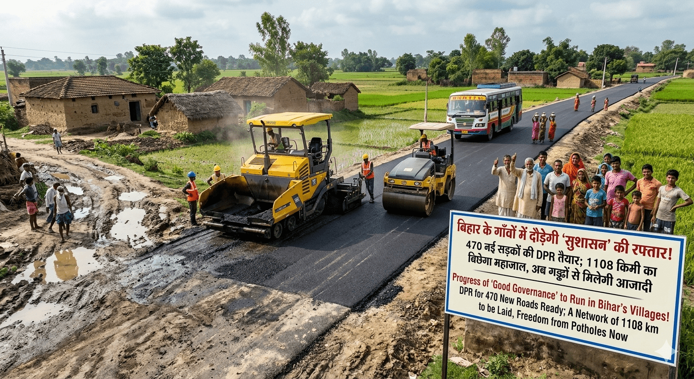 बिहार के गांवों में दौड़ेगी ‘सुशासन’ की रफ्तार! 470 नई सड़कों की DPR तैयार; 1108 किमी का बिछेगा महाजाल, अब गड्ढों से मिलेगी आजादी