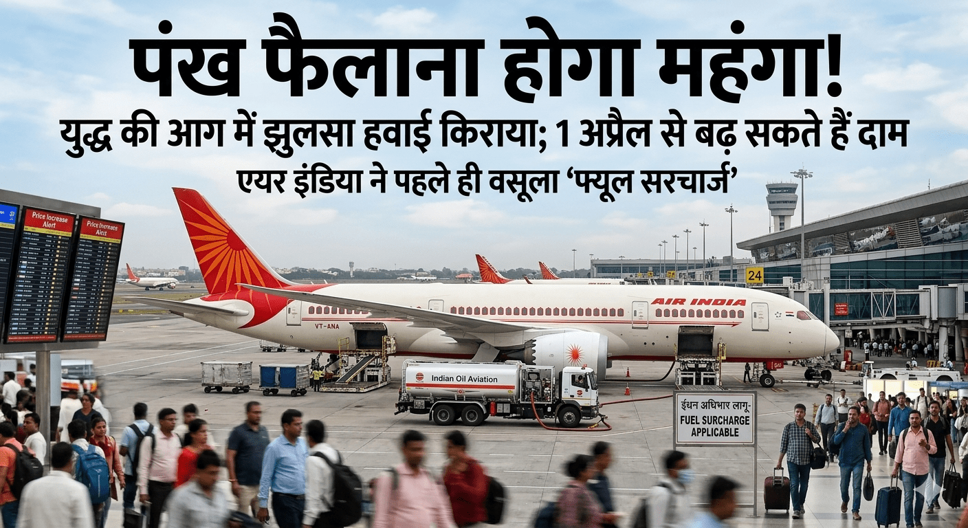 अब ‘पंख’ फैलाना होगा महंगा! युद्ध की आग में झुलसा हवाई किराया; 1 अप्रैल से बढ़ सकते हैं दाम, एयर इंडिया ने पहले ही वसूला ‘फ्यूल सरचार्ज’