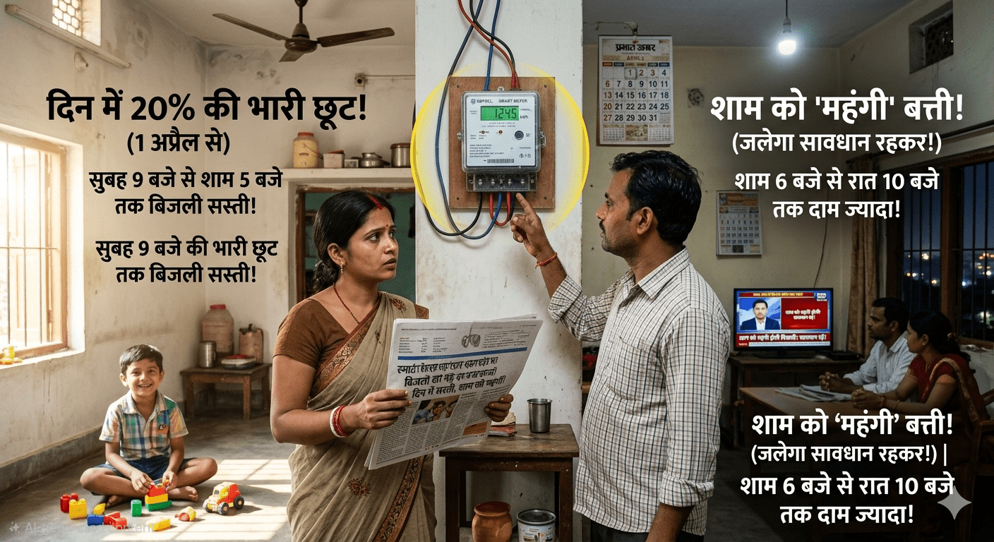 बिहार में स्मार्ट मीटर उपभोक्ताओं के लिए ‘बड़ी खबर’! 1 अप्रैल से बदलेंगे बिजली के दाम; दिन में मिलेगी 20% की भारी छूट, तो शाम को जलेगी ‘महंगी’ बत्ती