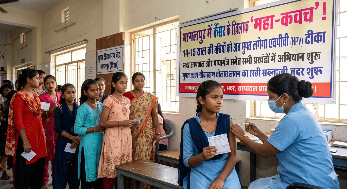 भागलपुर में कैंसर के खिलाफ ‘महा-कवच’! 14-15 साल की बच्चियों को अब मुफ्त लगेगा एचपीवी (HPV) टीका; सदर अस्पताल और मायागंज समेत सभी प्रखंडों में अभियान शुरू