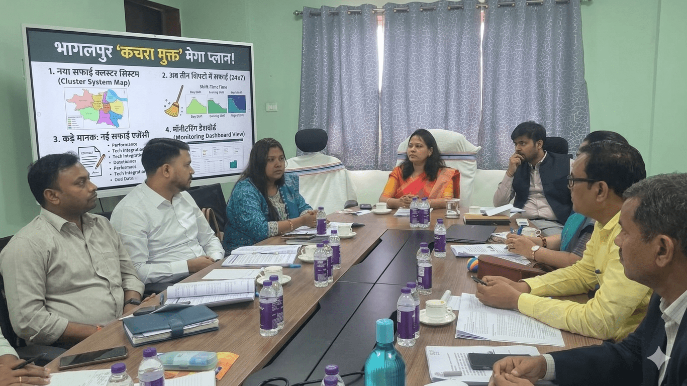 भागलपुर को ‘कचरा मुक्त’ बनाने का मेगा प्लान तैयार! नगर निगम ने नई सफाई एजेंसी के लिए तय किए कड़े मानक; अब तीन शिफ्टों में चमकेगा शहर, क्लस्टर सिस्टम से होगी मॉनिटरिंग