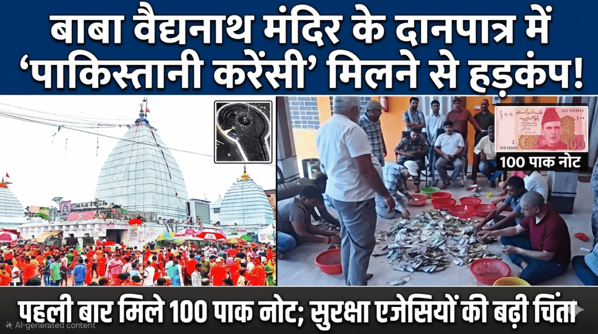 बाबा वैद्यनाथ मंदिर के दानपात्र में ‘पाकिस्तानी करेंसी’ मिलने से हड़कंप! पहली बार मिले 100 पाक नोट; सुरक्षा एजेंसियों की बढ़ी चिंता