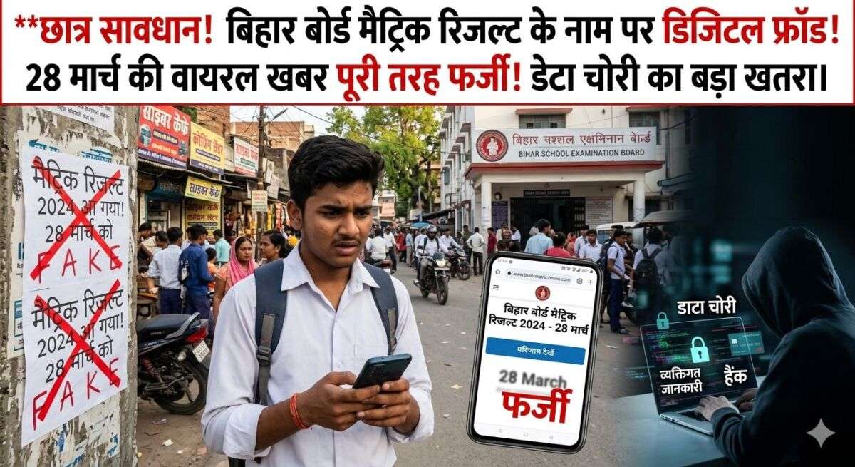 बिहार बोर्ड मैट्रिक रिजल्ट के नाम पर 'डिजिटल फ्रॉड'! 28 मार्च की वायरल खबर निकली पूरी तरह फर्जी; छात्र सावधान, डेटा चोरी का बड़ा खतरा