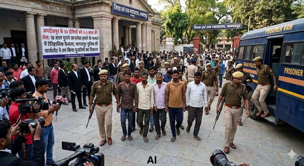 जगदीशपुर के 10 दोषियों को 5-5 साल की जेल: 18 साल पुराने जानलेवा हमले के मामले में आया फैसला, भागलपुर पुलिस की चार्जशीट ने तय किया मुजरिमों का ठिकाना