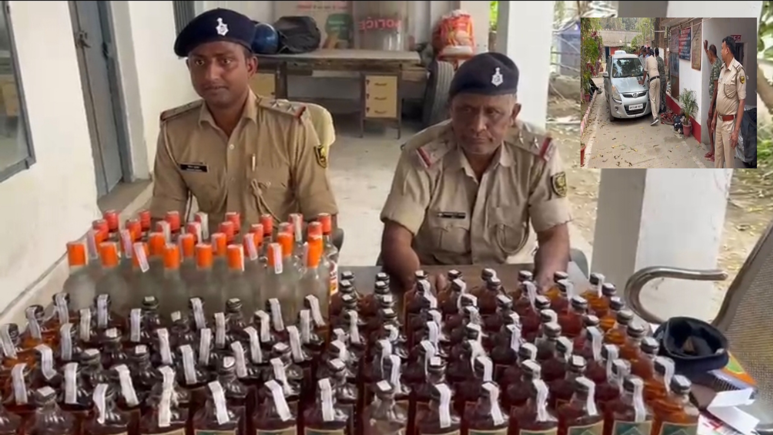 मोकामा में तस्करों का नया पैंतरा: लग्जरी i20 कार के खुफिया तहखानों से सैकड़ों बोतल शराब बरामद, दो गाड़ियां जब्त