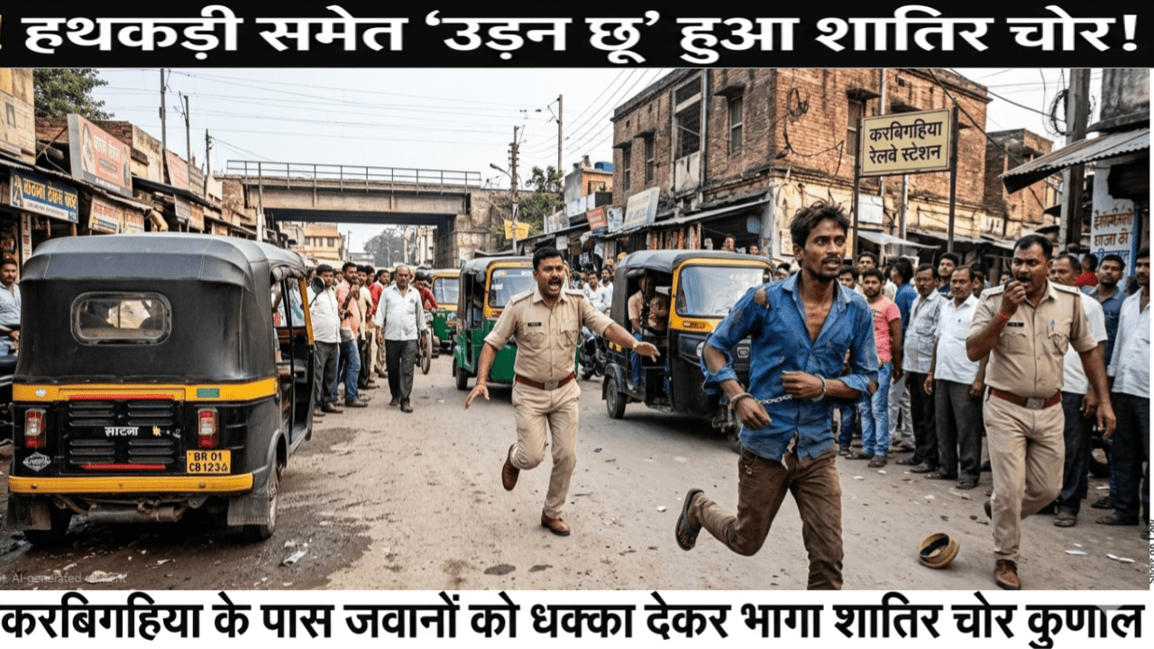 पटना में हथकड़ी समेत 'उड़न छू' हुआ शातिर चोर; करबिगहिया के पास जवानों को धक्का देकर भागा कुणाल 1 पटना में हथकड़ी समेत 'उड़न छू' हुआ शातिर चोर; करबिगहिया के पास जवानों को धक्का देकर भागा कुणाल