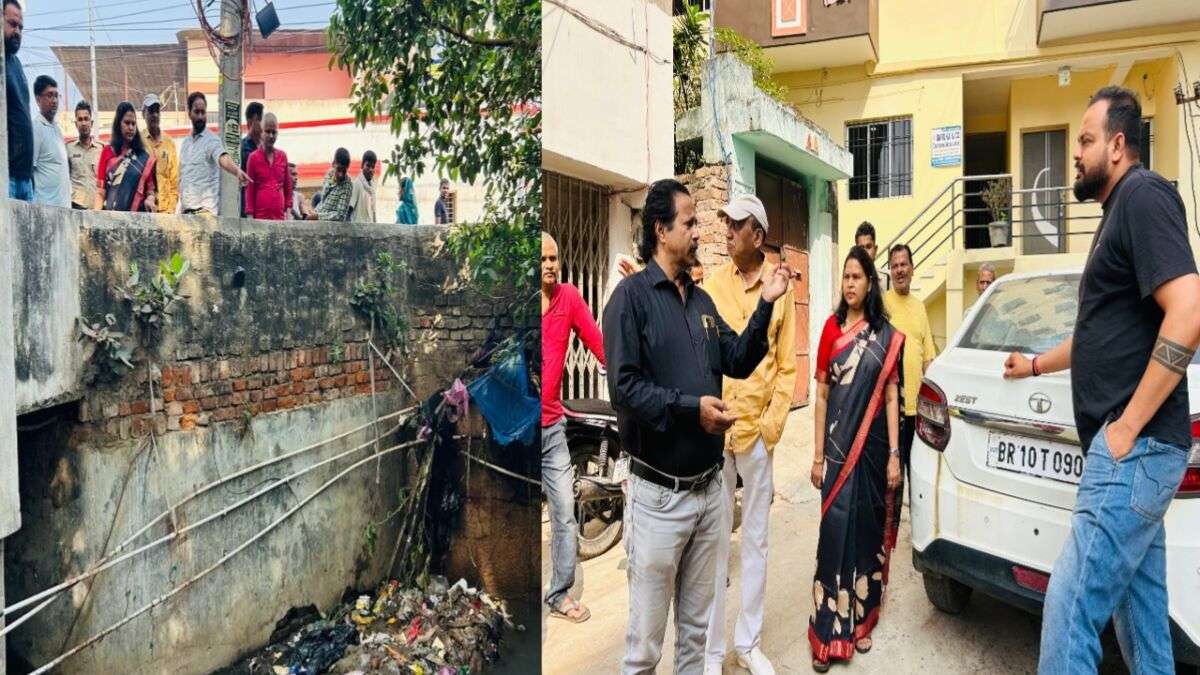 भागलपुर में हथिया नाले का कहर: खरमनचक में गिरी दीवार, बेसमेंट में भरा गंदा पानी, मेयर ने निरीक्षण कर दिए सख्त निर्देश