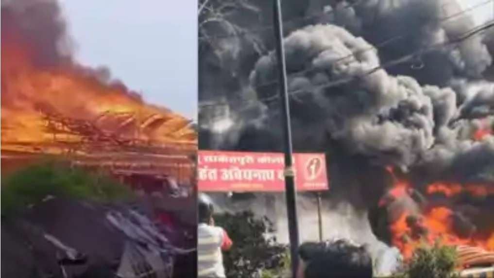 अयोध्या में महायज्ञ के दौरान भीषण आग: देखते ही देखते जलकर खाक हुई यज्ञशाला, दमकल ने संभाला मोर्चा