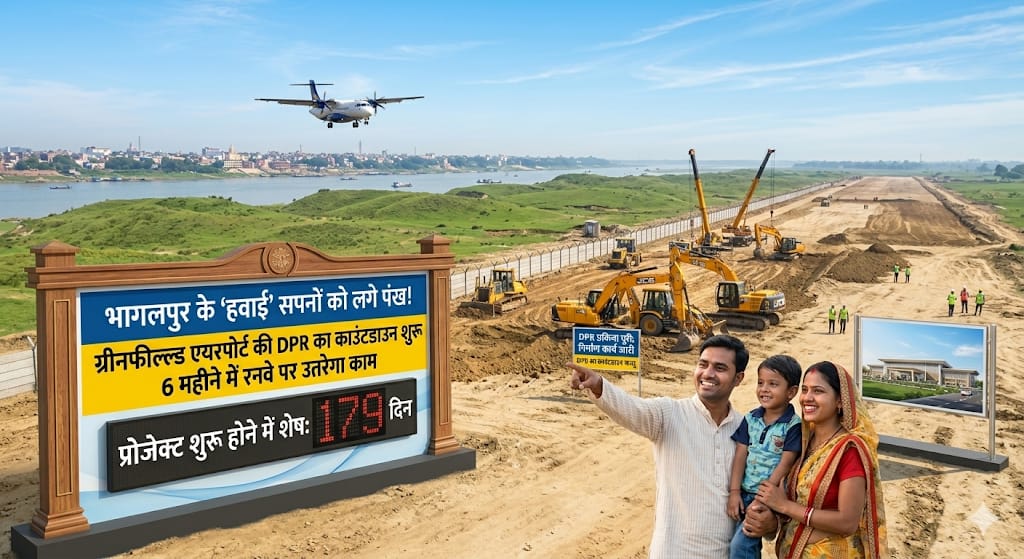 भागलपुर के ‘हवाई’ सपनों को लगे पंख! ग्रीनफील्ड एयरपोर्ट की DPR का काउंटडाउन शुरू; 6 महीने में रनवे पर उतरेगा काम